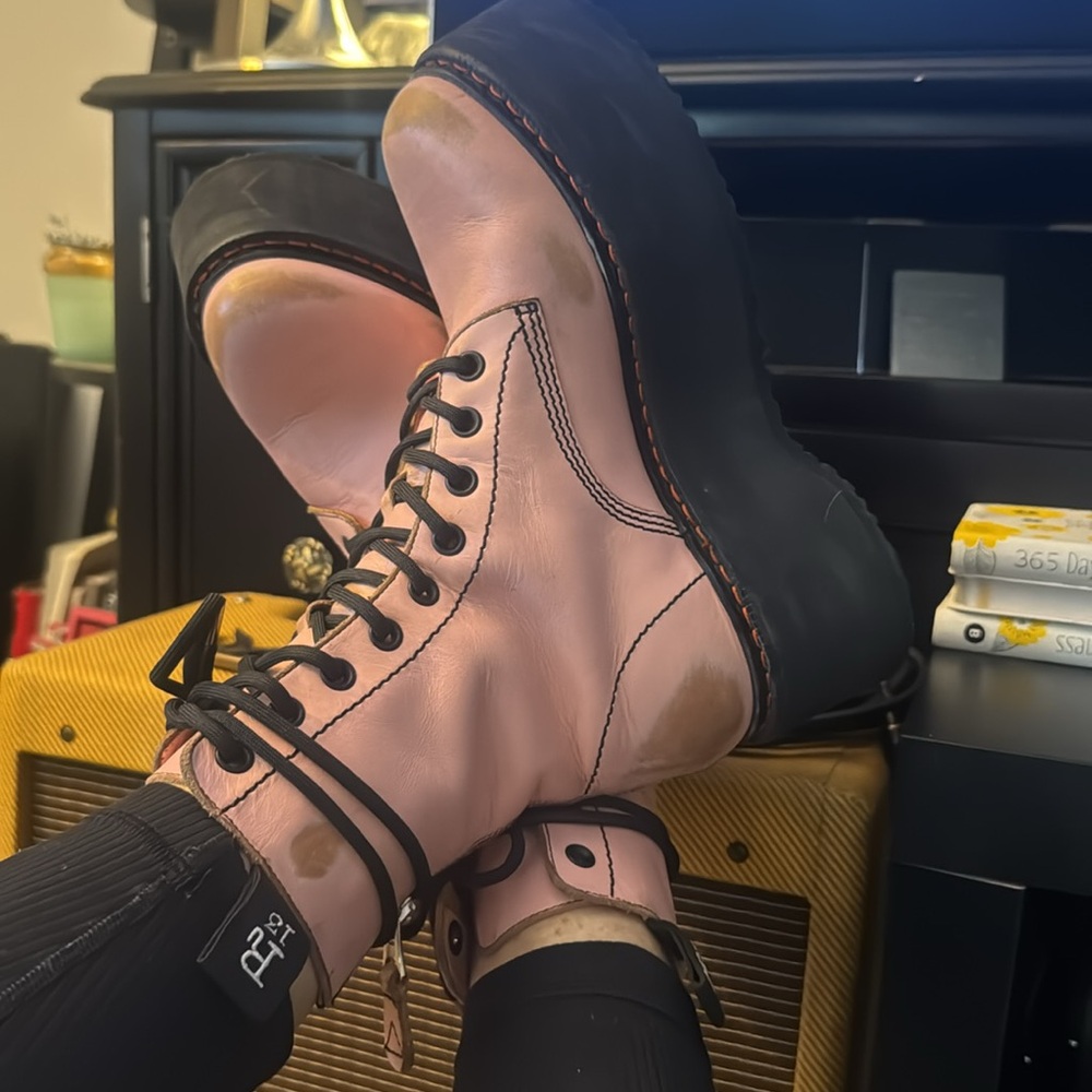 RARE R13 - size 39 double stack boot PINK made in Italy COMBAT - Picture 15 of 17